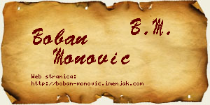 Boban Monović vizit kartica